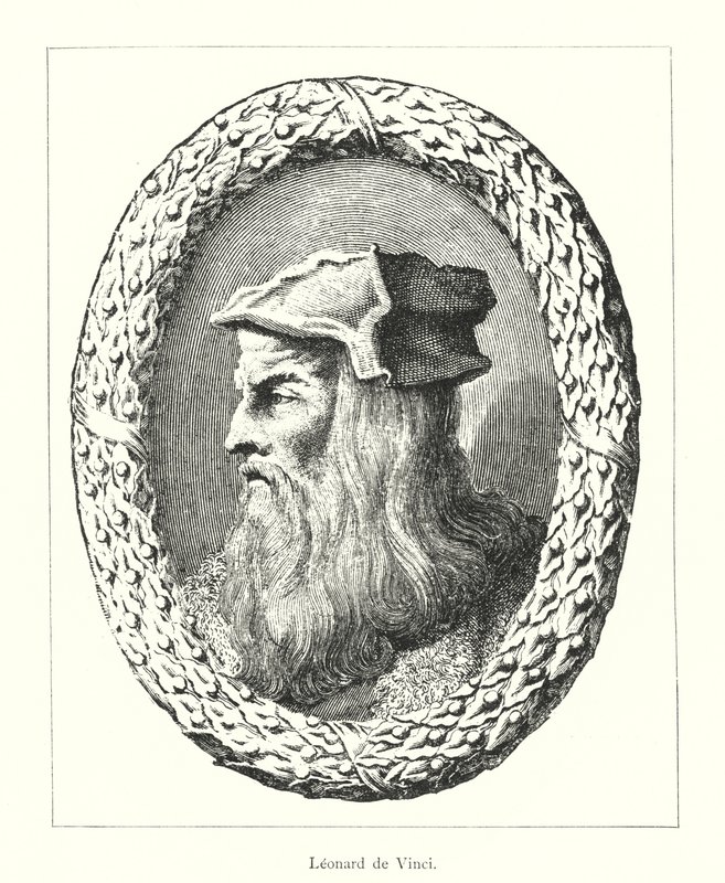 Leonard de Vinci (gravür) by Italian School
