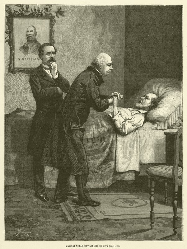 Hayatının son saatlerinde Mazzini (gravür) by Italian School