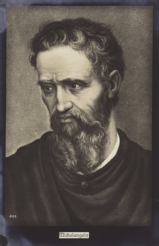 Michelangelo, İtalyan heykeltıraş, ressam ve mimar (lito) by Italian School