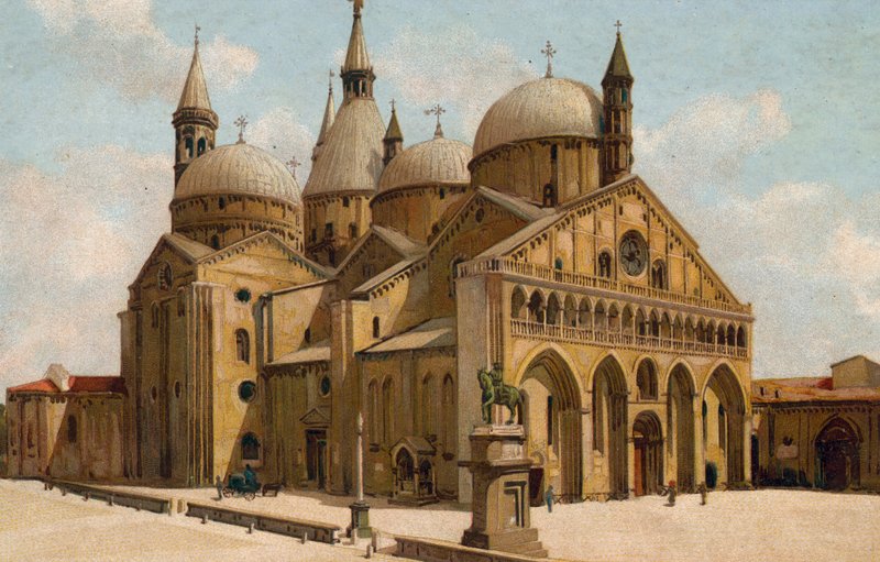 Padua / Padua: Aziz Kilisesi, Aziz Anthony Bazilikası (kromolito) by Italian School