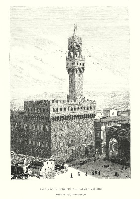 Palais de la Seigneurie, Palazzo Vecchio, Arnolfo di Lapo, mimari by Italian School