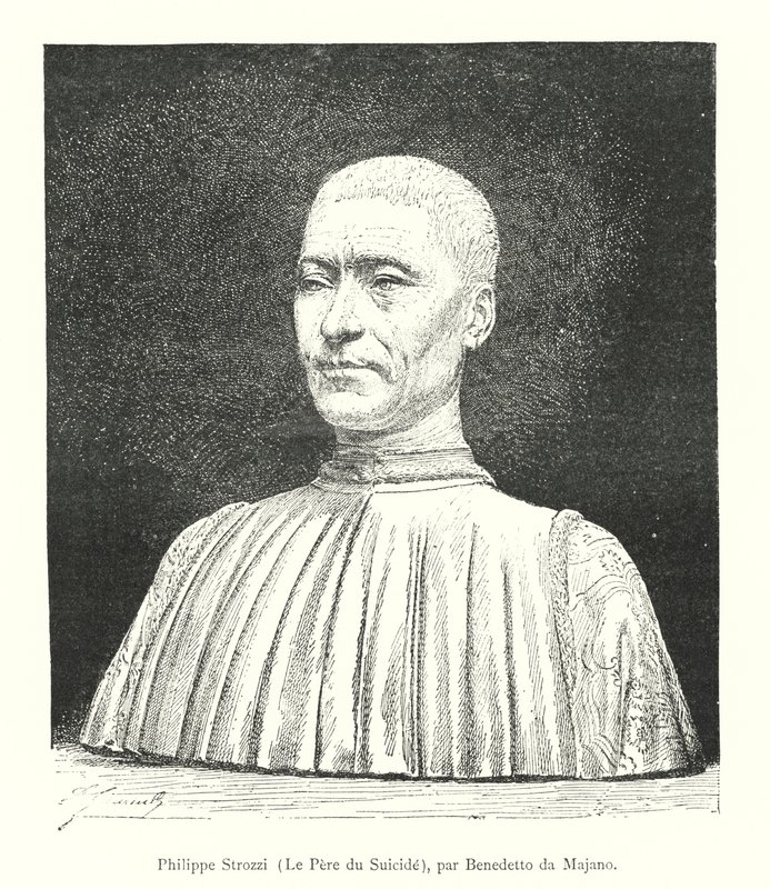 Philippe Strozzi, Le Pere du Suicide / Benedetto da Majano tarafından (gravür) by Italian School