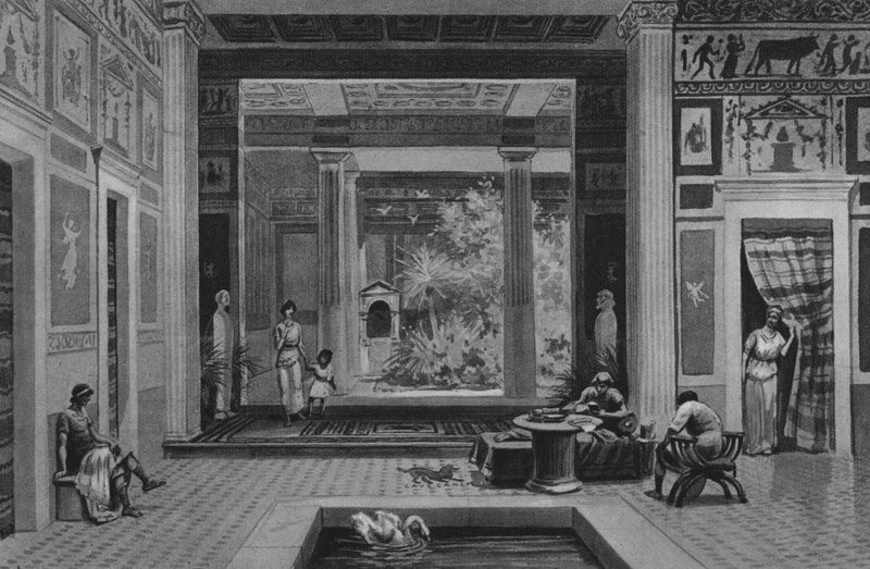 Pompeii: Trajik Şairin Evi (lito) by Italian School