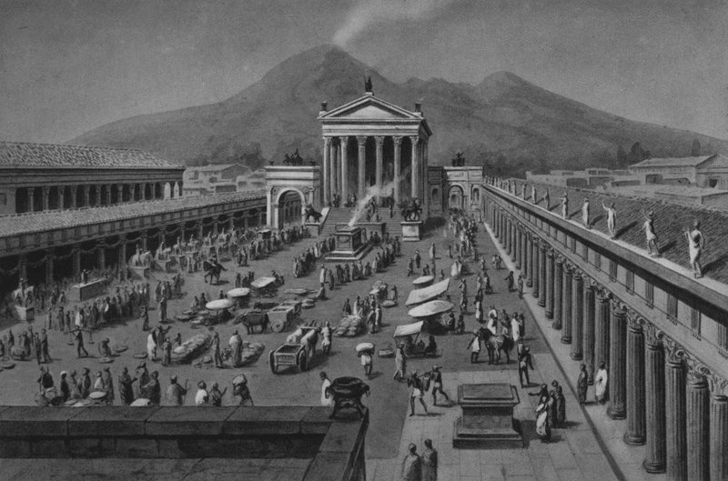 Pompeii: Sivil Forum (lito) by Italian School