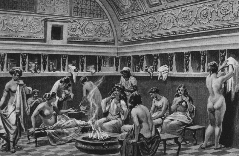 Pompeii: Forum Hamamının İçi (lito) by Italian School