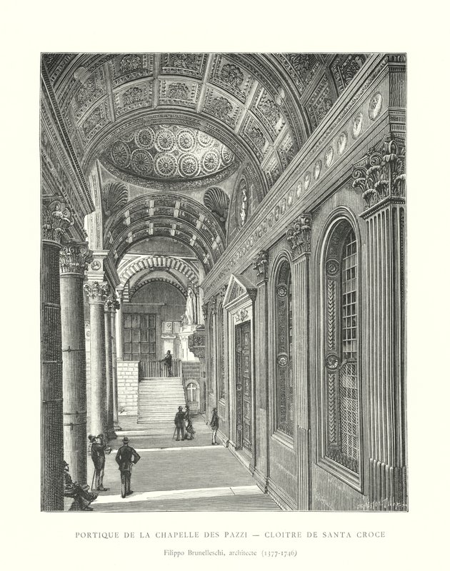 Pazzi Şapeli Portikosu, Santa Croce Manastırı, Filippo Brunelleschi, mimar by Italian School