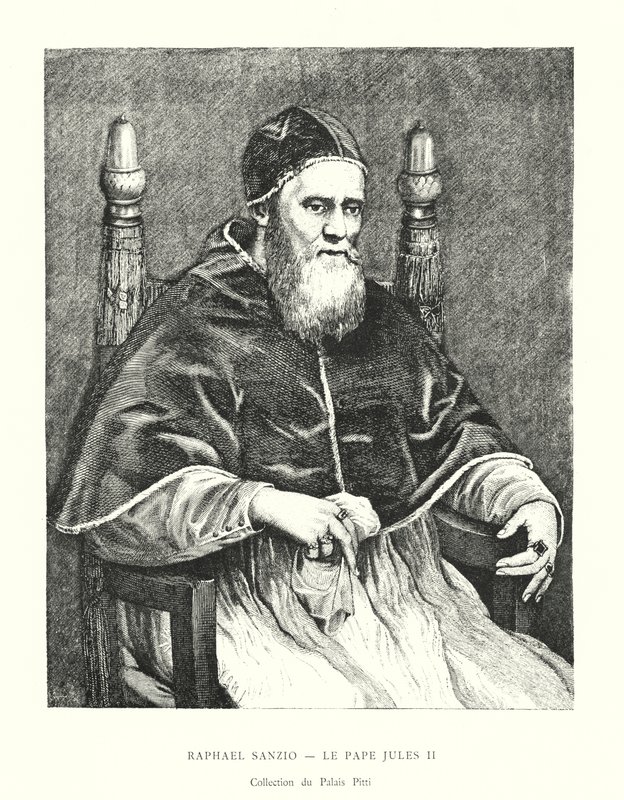 Raphael Sanzio, Papa Julius II, Pitti Sarayı Koleksiyonu (gravür) by Italian School