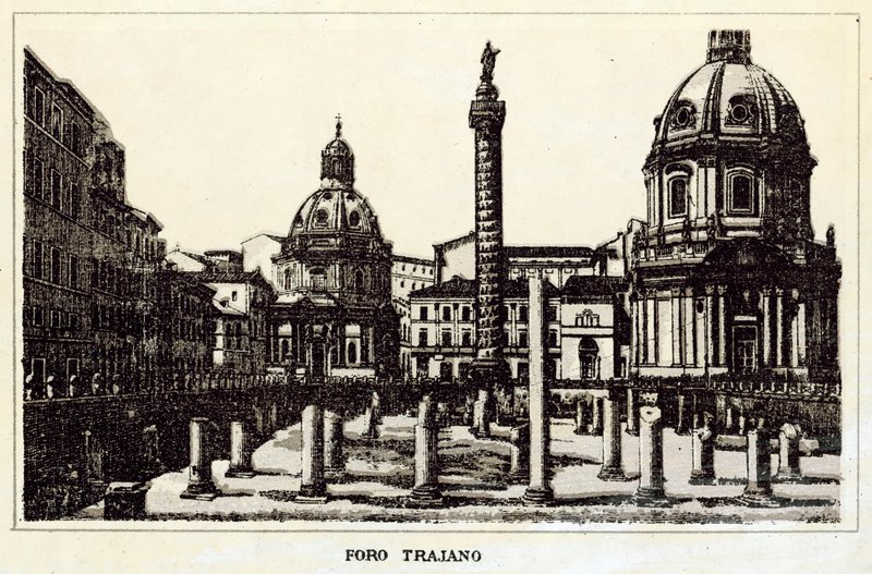 Roma: Trajano Forumu (lito) by Italian School