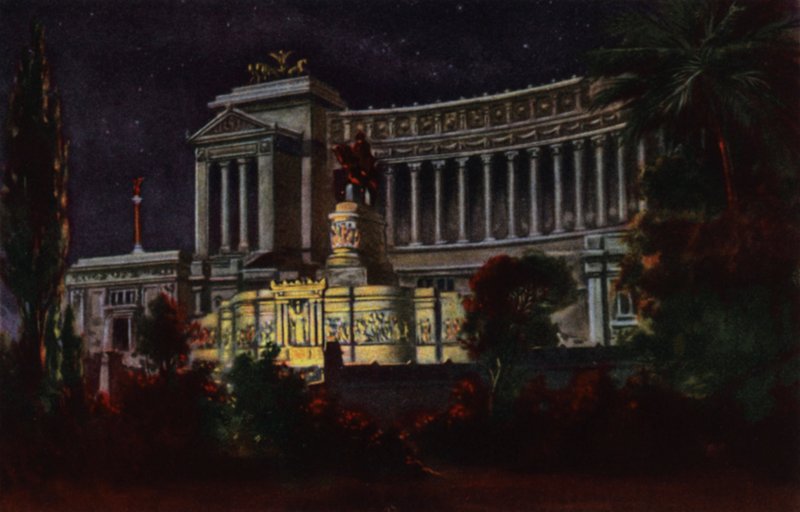 Roma: Victor Emmanuel II Anıtı (renkli taş baskı) by Italian School