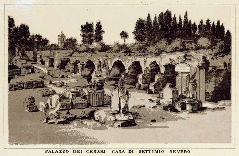 Roma: Palazzo Dei Cesari, Septimius Severus Evi (litho) by Italian School