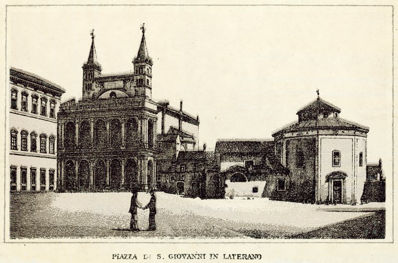 Roma: Piazza Di S Giovanni Laterano (lito) by Italian School