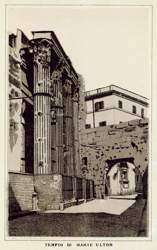 Roma: Mars Ultor Tapınağı (lito) by Italian School