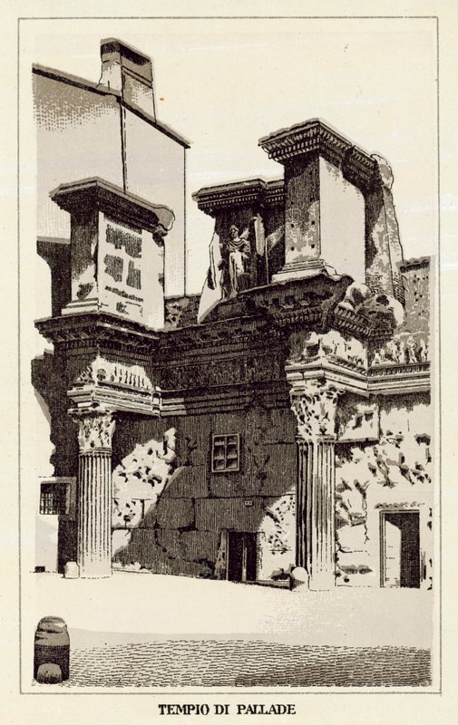 Roma: Pallas Tapınağı (lito) by Italian School