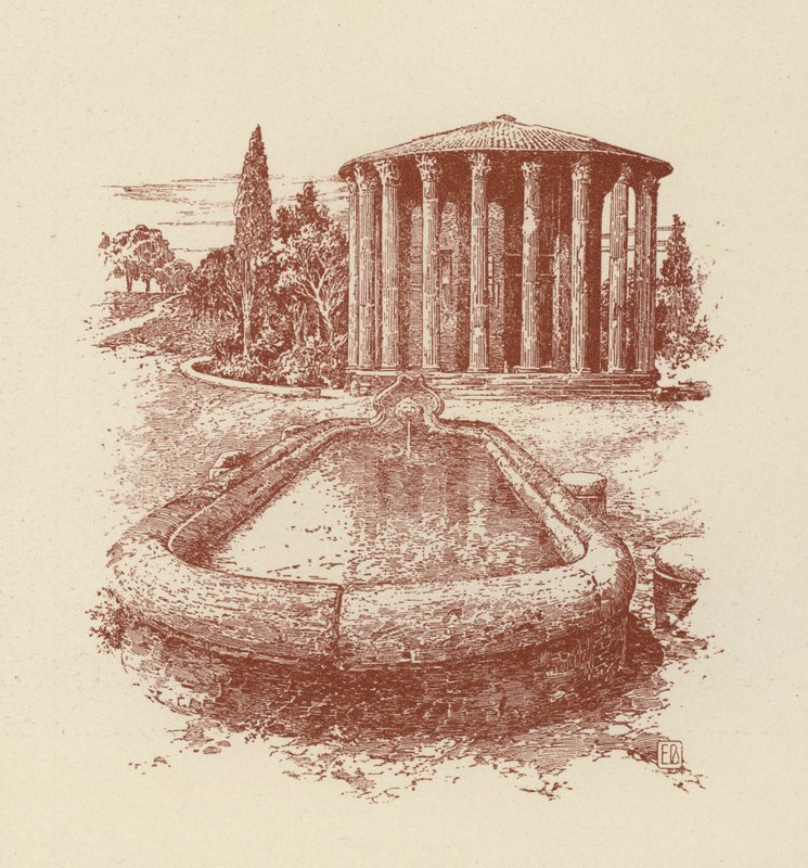Roma, Vesta Tapınağı (lito) by Italian School
