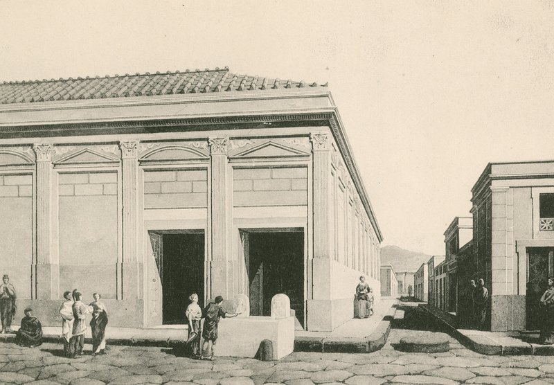 Eumachia Binası olduğu gibi (gravür) by Italian School