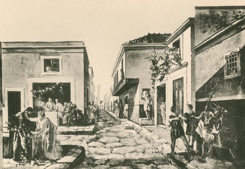 Pensile Balkon Evi olduğu gibi (gravür) by Italian School