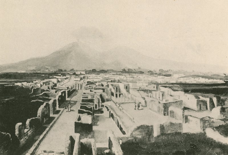 Pompeii Panoraması olduğu gibi (gravür) by Italian School