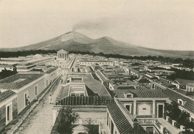Pompeii Panoraması olduğu gibi (gravür) by Italian School