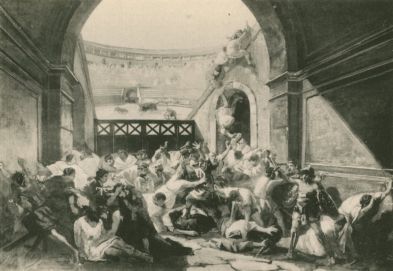 Pompeialılar ve Nucerinler Arasındaki Tartışma (gravür) by Italian School