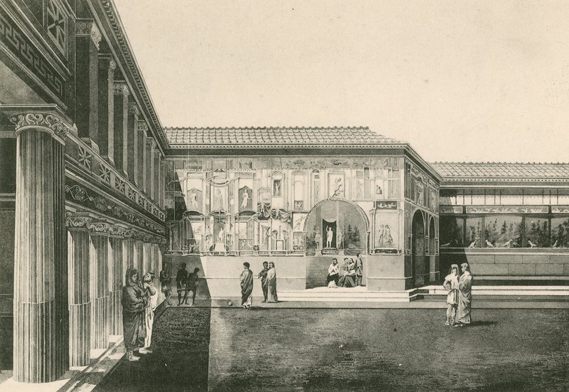 Stabian Hamamları - Sıvaların Avlusu olduğu gibi (gravür) by Italian School