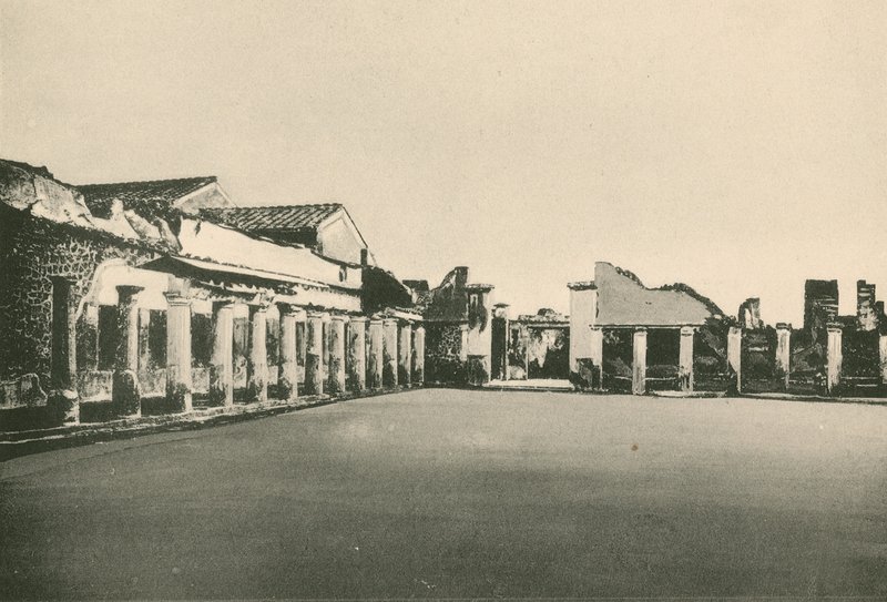 Stabian Hamamları - Güreş Yeri olduğu gibi (gravür) by Italian School