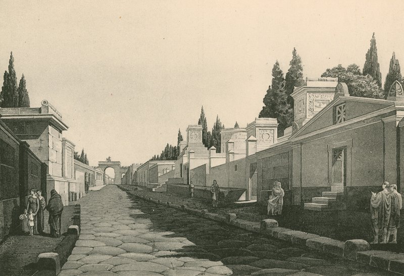 Mezarlar Sokağı olduğu gibi (gravür) by Italian School