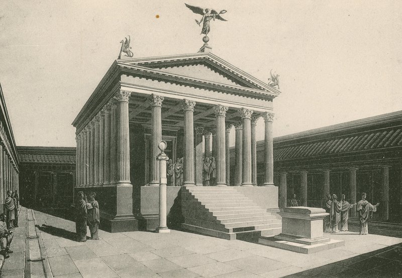 Apollon Tapınağı olduğu gibi (gravür) by Italian School