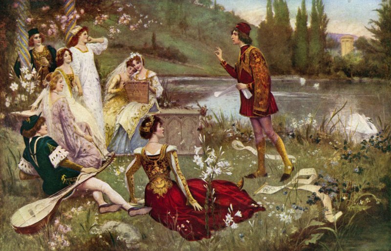 Decameron hikayelerinden birinin anlatımı by Italian School
