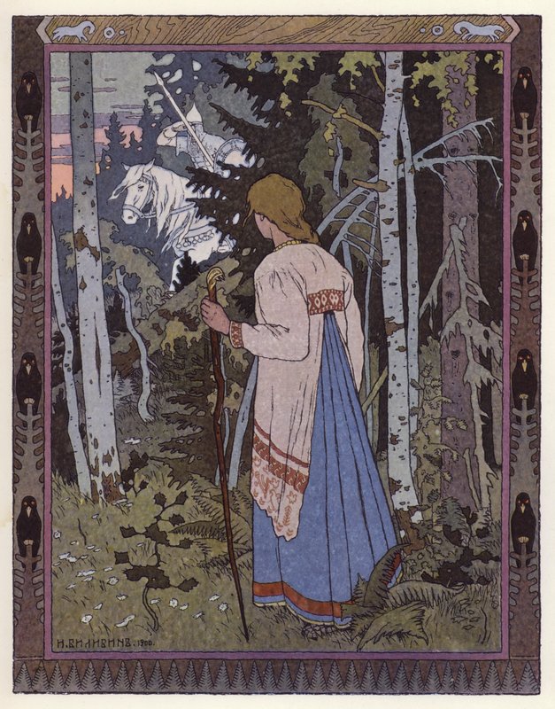 Güzel Vasilisa (renkli taş) için çizim by Ivan Yakovlevich Bilibin