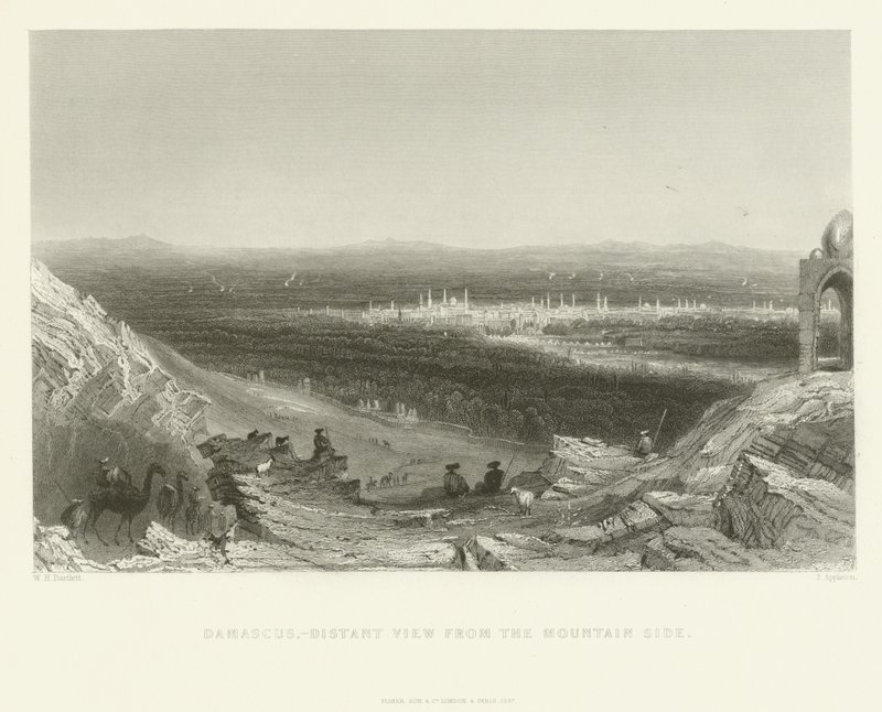 Şam - Dağ Tarafından Uzak Görünüm, 1837 by J. Appleton