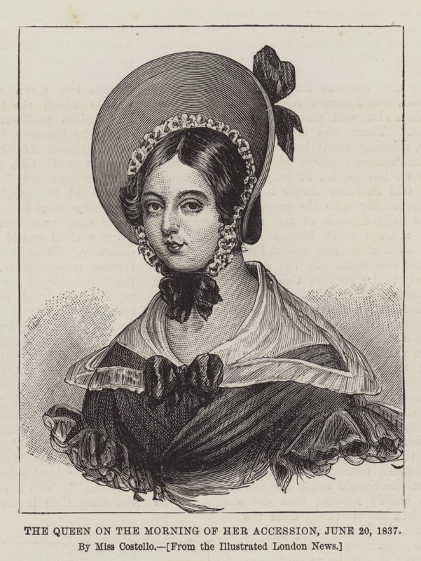 Kraliçe, tahta çıkışının sabahı, 20 Haziran 1837 by J. Costello