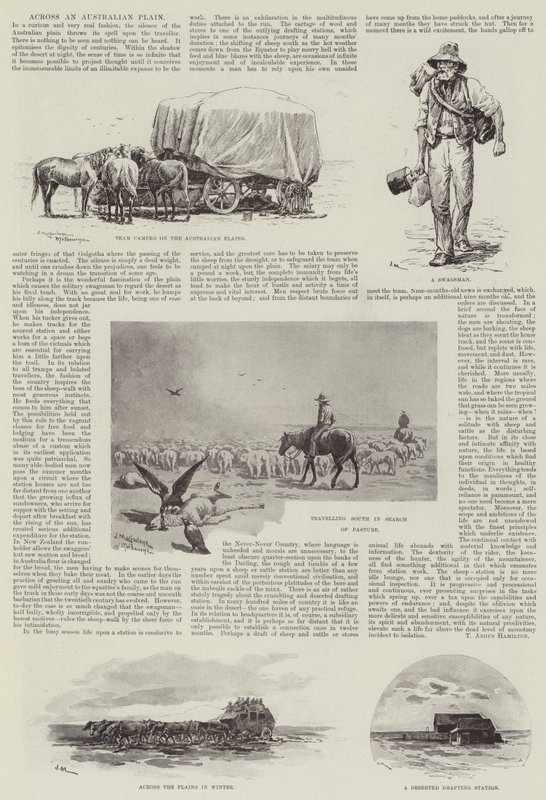 Across an Australian Plain engraving by J. Macfarlane