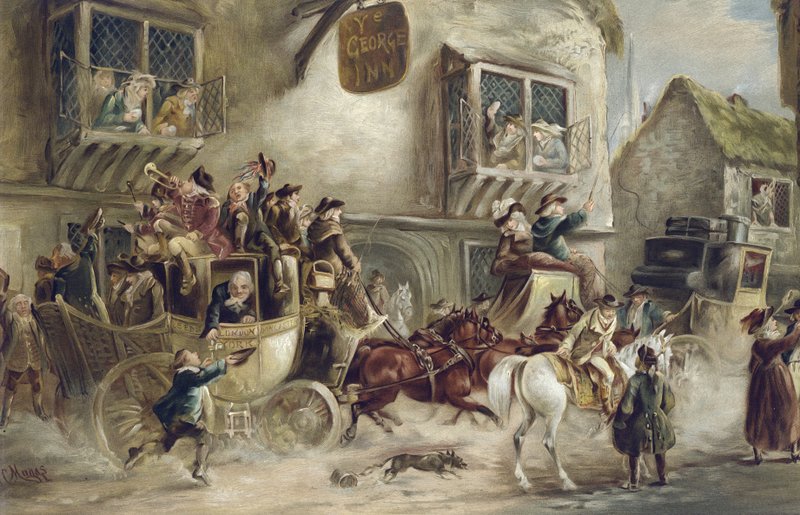 George Inn, York (kromolitho) by J.C. Maggs