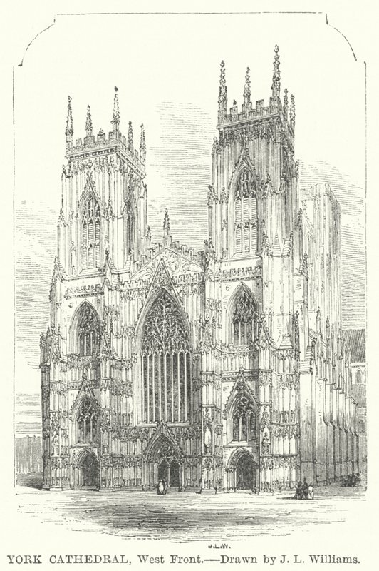 York Katedrali, Batı Cephesi (gravür) by J.L. (after) Williams