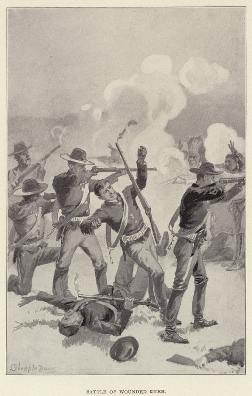 Yaralı Diz Savaşı (lito) by J. (after) Steeple Davis