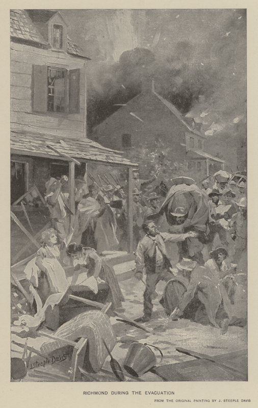 Tahliye sırasında Richmond (lito) by J. (after) Steeple Davis
