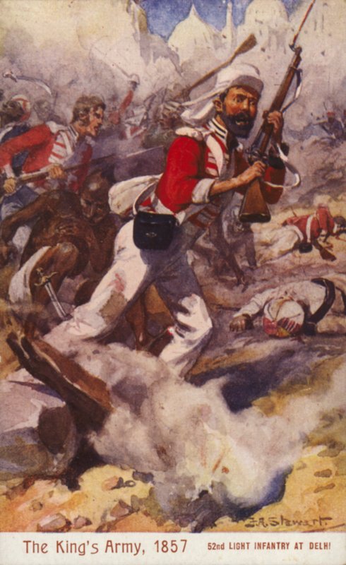 52 Hafif Piyade İngiliz askerleri, Delhi Kuşatması, Hint İsyanı by J. A. Stewart