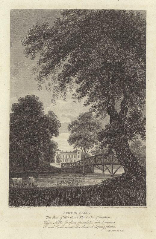 Robert Bloomfield, şair: Euston Hall (gravür) by J. Greig