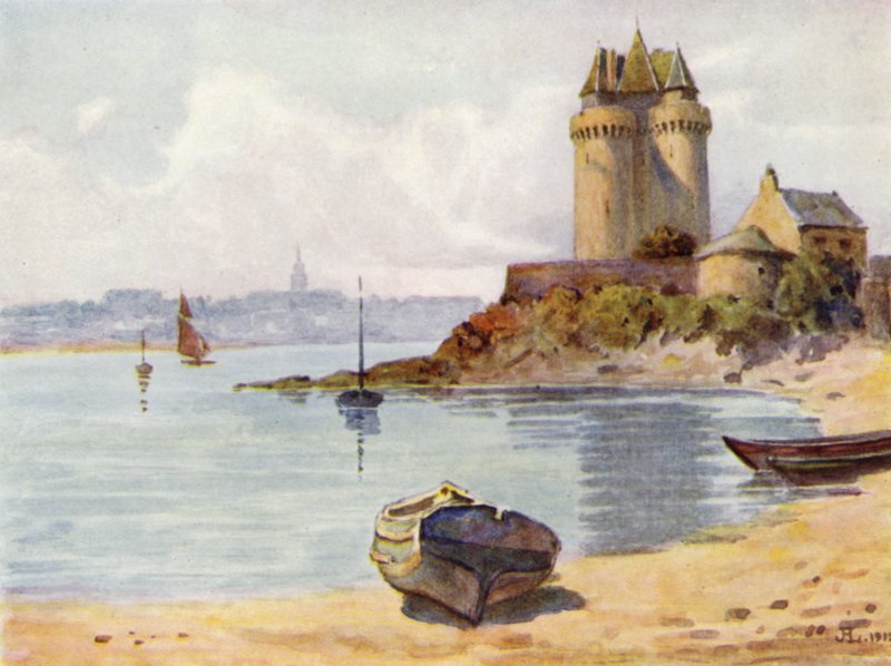 La Tour Solidor, Saint Servan (renkli taş) by J. Hardwicke Lewis