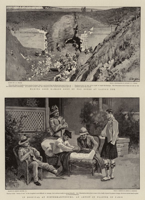 Boers tarafından Laing's Nek'te, Pietermaritzburg'daki Hastanede, Paris'in Sıvasında Bir Sanatçı tarafından İyi Hasar Verme by J. J. Waugh