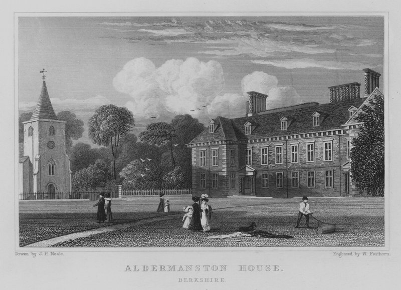 Aldermanston House, Berkshire (gravür) by John Preston Neale
