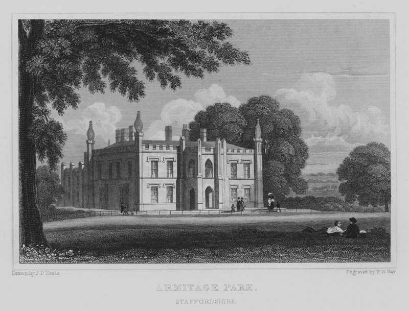 Armitage Parkı, Staffordshire (gravür) by John Preston Neale