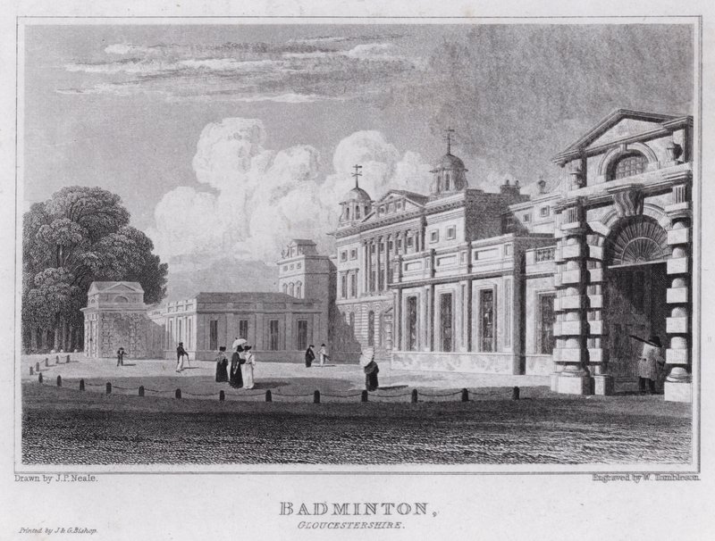 Badminton, Gloucestershire (gravür) by John Preston Neale