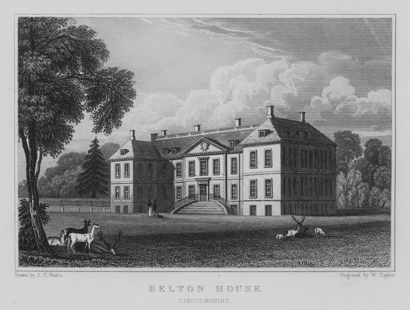 Belton House, Lincolnshire (gravür) by John Preston Neale