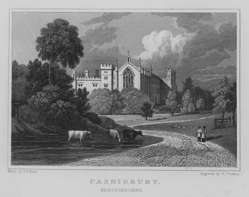Cashiobury, Hertfordshire (gravür) by John Preston Neale