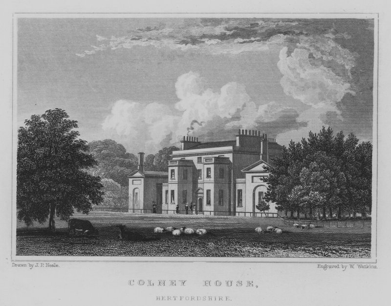 Colney House, Hertfordshire (gravür) by John Preston Neale