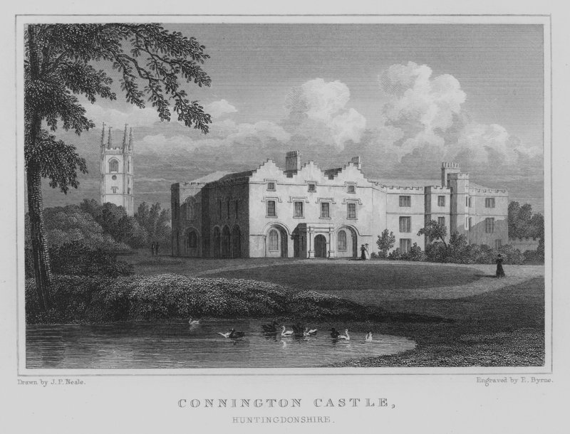 Connington Kalesi, Huntingdonshire (gravür) by John Preston Neale