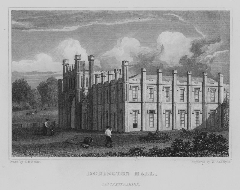 Donington Hall, Leicestershire (gravür) by John Preston Neale