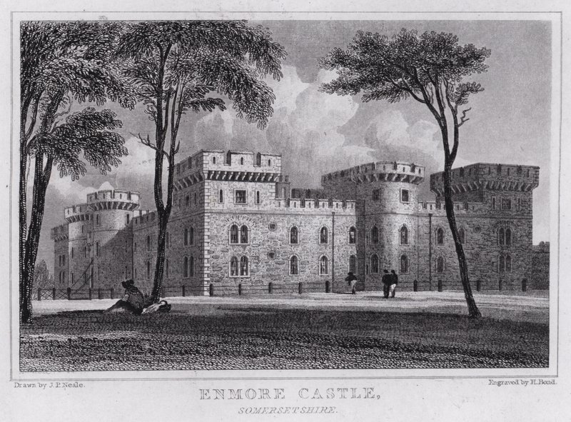 Enmore Kalesi, Somersetshire (gravür) by John Preston Neale