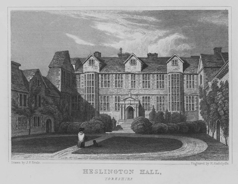 Heslington Hall, Yorkshire (gravür) by John Preston Neale